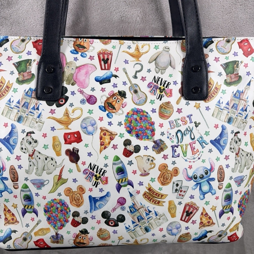 Disney Bibbidi Bobbidi Bling Tote Bag Parks Princess Castle Icons White - Picture 5 of 11